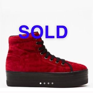 Jeffrey Campbell HOMG Red Velvet Platform Sneakers